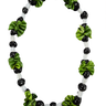Kukui nut ti leaf lei with green ti leaf accents and black kukui nuts