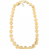Regular kukui nut lei with natural light-colored polished nuts and ribbon tie
