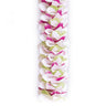 Lilia Garden Orchid Lei with layered white, pink and light green orchid petals