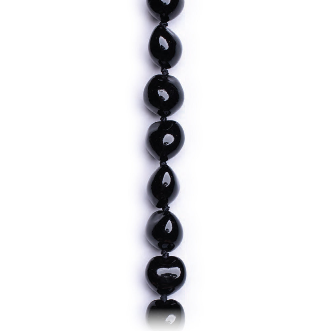 Midnight Black Kukui Lei
